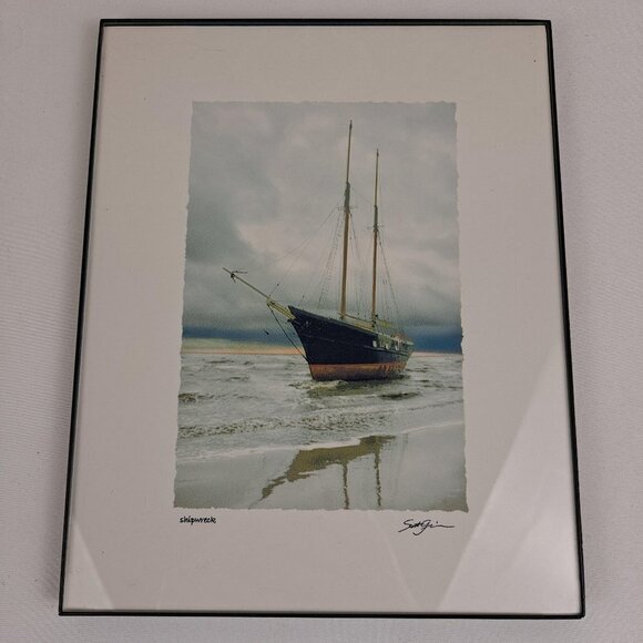 "Shipwreck" Print Black Frame Signed by Artist Scott Griswold - Picture 1 of 7